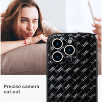 Luxury Chain Weaving Leather Shockproof Soft Case For iPhone 14 13 12 series