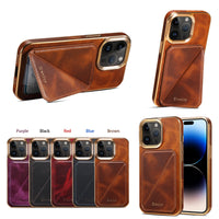 Luxury Leather Card Holders Magnetic Wallet Shockproof Case For iPhone 15 14 13 series