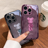 Luxury Cute Cartoon Lens Protection Glass Case For iPhone 14 13 12 series