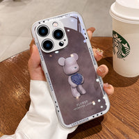 Luxury Cute Cartoon Lens Protection Glass Case For iPhone 14 13 12 series