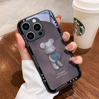 Luxury Cute Cartoon Lens Protection Glass Case For iPhone 14 13 12 series