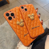 Luxury Cute Cartoon Lens Protection Leather Case For iPhone 14 13 12 series