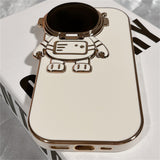 Electroplated Astronaut Bracket Camera Protection Case For iPhone 14 13 12 series