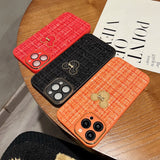 Luxury Fabric Cute 3D Cartoon Pattern Case With Lens Film For iPhone 14 13 12 series