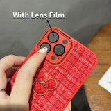 Luxury Fabric Cute 3D Cartoon Pattern Case With Lens Film For iPhone 14 13 12 series