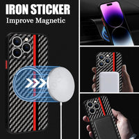 Luxury For Magsafe Charging Shockproof Carbon Fiber Pattern Case For iPhone 14 13 12 series