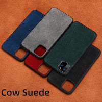 Luxury Genuine Leather Case Suede Soft Touch Shockproof Cover For iPhone 11 Pro Max