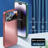 Luxury Glass Camera Lens Protection Matte Shockproof Bumper Hard Case For iPhone 14 13 12 series