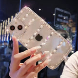 Luxury Glitter Crystal Diamond Bow Tie Silicone Floral Bling Case For iPhone 14 13 12 series