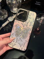 Luxury Glitter Diamond Rhinestone Butterfly Case For iPhone 14 13 12 series