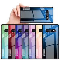 Gradient Glass Back Case for Samsung S10 Plus S10 S10E With Silicon Frame