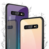 Gradient Glass Back Case for Samsung S10 Plus S10 S10E With Silicon Frame