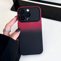 Luxury Gradient Soft Silicone Case With Big Window Camera Lens For iPhone 14 13 12 series