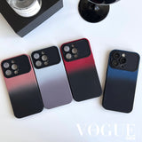 Luxury Gradient Soft Silicone Case With Big Window Camera Lens For iPhone 14 13 12 series