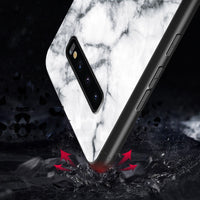 Luxury Jade Marble Glass Case For Samsung Galaxy S10 S10 Plus S10e S9 S8 Plus Note 9 Note 8