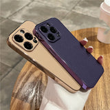 Luxury Leather Plating Shockproof Cases For iPhone 14 13 12 Pro Max Plus