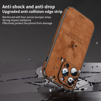 Luxury Leather Case with Deer Pattern For iPhone 14 13 12 series
