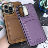 Luxury Leather Card Slots Shockproof Case For iPhone 15 14 13 12 series