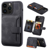 Luxury Leather Card Pocket Wallet Shockproof Case for iPhone 15 14 13 12 series