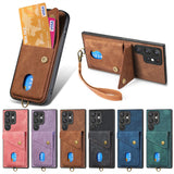 Luxury Leather Bracket Card Bag Wallet Case For Samsung Galaxy S23 22 21 series