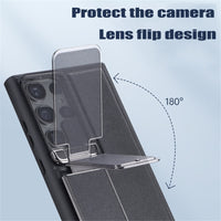 Luxury Leather Flip Bracket Camera Protection Shockproof Case For Samsung Galaxy S23 series