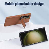 Luxury Leather Flip Bracket Camera Protection Shockproof Case For Samsung Galaxy S23 series