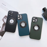 Leather Case with Camera Film Protection for iPhone 14 13 12 series