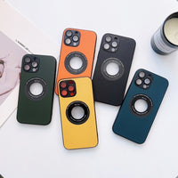 Leather Case with Camera Film Protection for iPhone 14 13 12 series