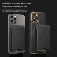 Luxury Leather Magnetic Slot Card Holder Wallet Card Pocket Case For iPhone 14 13 12 series