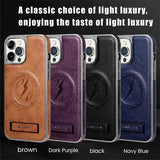 Luxury Leather Magnetic Wireless Charging Folding Bracket Shockproof Soft Case For iPhone 15 14 13 12 series