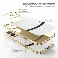 Lens Protection Soft Border Leather Case For iPhone 15 14 13 12 series