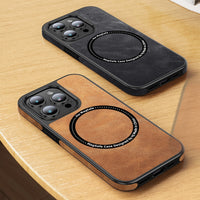 Luxury Leather Magsafe Wireless Charging Silicone Case For iPhone 14 13 12 series