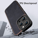 Leather Skin Feel Anti Fingerprint Wireless Charging Shockproof Case For iPhone 14 series