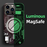 Luxury Luminous Magnetic Magsafe Wireless Charging Fluorescent Case For iPhone 15 14 13 12 series