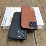 Luxury Magnetic Car Leather Case For iPhone 14 13 12 series