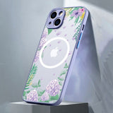 Luxury Magnetic Magsafe Cute Flower Shockproof Matte Hard Case For iPhone 14 13 12 series