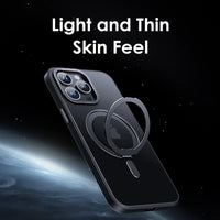 Luxury Magnetic Stand 360° Rotation Ring Holder Transparent Matte Case For iPhone 15 14 13 12 series