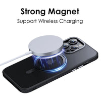 Luxury Magnetic Stand 360° Rotation Ring Holder Transparent Matte Case For iPhone 15 14 13 12 series