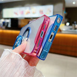 Luxury Magnifier Logo Hole Magsafe Magnetic Wireless Charge Clear Acrylic Case For iPhone 14 13 12 series