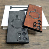 Luxury Matte Leather Magsafe Wireless Charge Full Protection Case For Samsung Galaxy S23 S22 S21 Ultra Plus