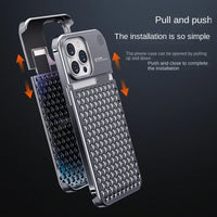 Luxury Metal Cooling Hollow Aluminum Alloy Rimless Shockproof Case For iPhone 14 13 series