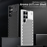 Luxury Metal Cooling Hollow Aroma Diffuser Aluminum Heat Dissipation Case For Samsung Galaxy S24 S23 S22 Ultra