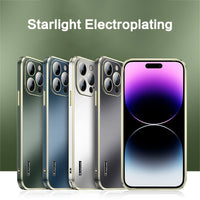 Luxury Micro Sanding Full Lens Glass Shockproof Electroplating Case For iPhone 14 13 series