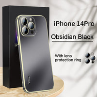 Luxury Micro Sanding Full Lens Glass Shockproof Electroplating Case For iPhone 14 13 series