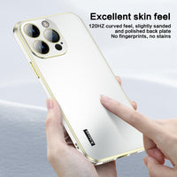 Luxury Micro Sanding Full Lens Glass Shockproof Electroplating Case For iPhone 14 13 series