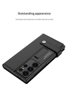 Luxury PU Leather Hard PC Magnetic Buckle Bracket Card Holder Flip Case for Samsung Galaxy S24 series