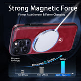 Luxury PU Leather Magnetic Stand Magsafe Wireless Charging Shockproof Case For iPhone 15 14 13 12 series