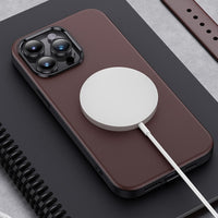 Luxury PU Leather Magsafe Wireless Charging Silicone Case For iPhone 14 13 12 series