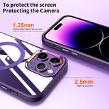 Metal MagSafe HD Clear Case with KickStand for iPhone 14 13 12 series
