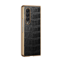 Luxury Plating Leather Shockproof Case With Camera Protection For Samsung Galaxy Z Fold 4 3